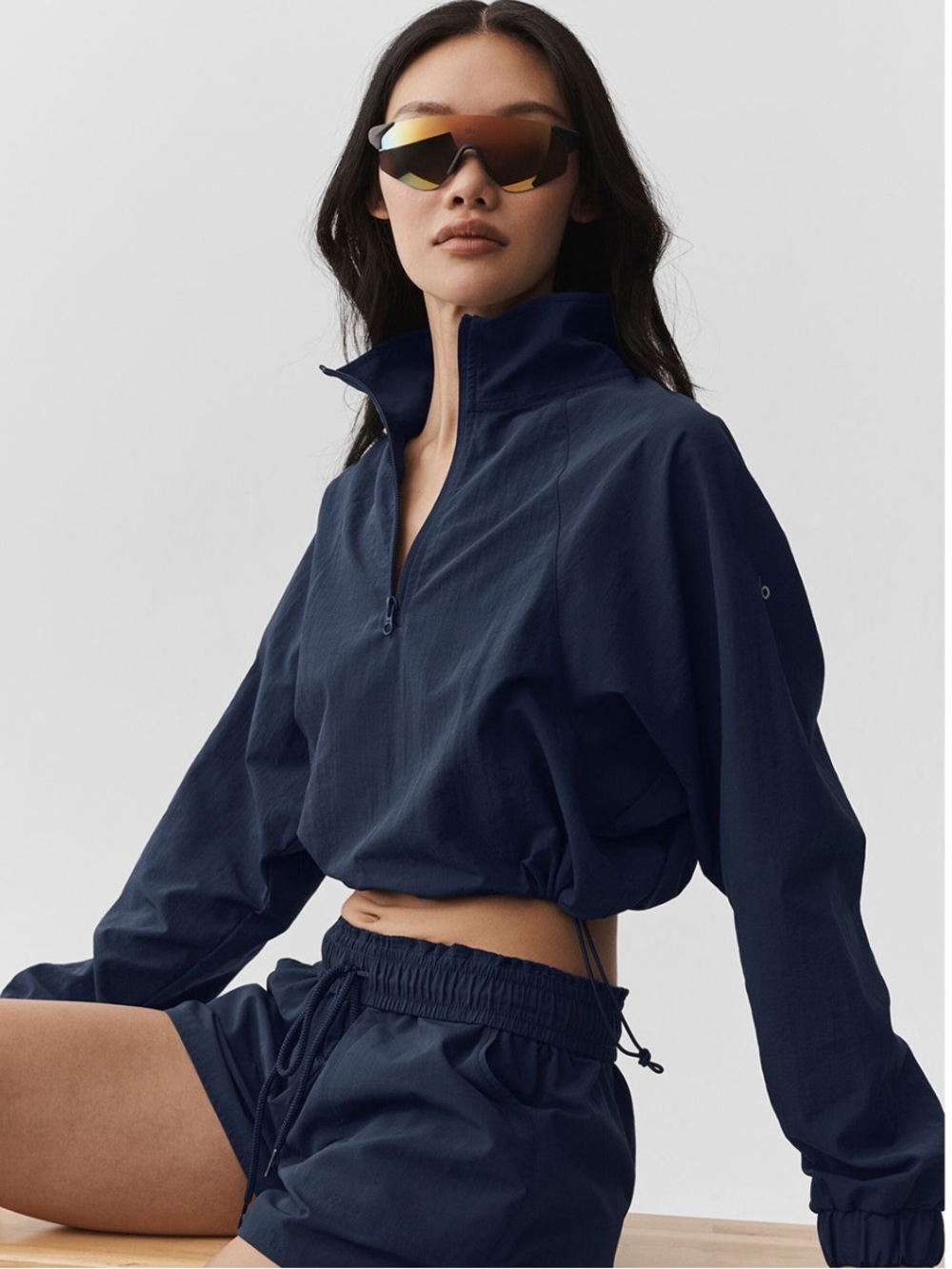 BNWT ALO Yoga Navy High-Collar Pullover - Picture 3 of 3